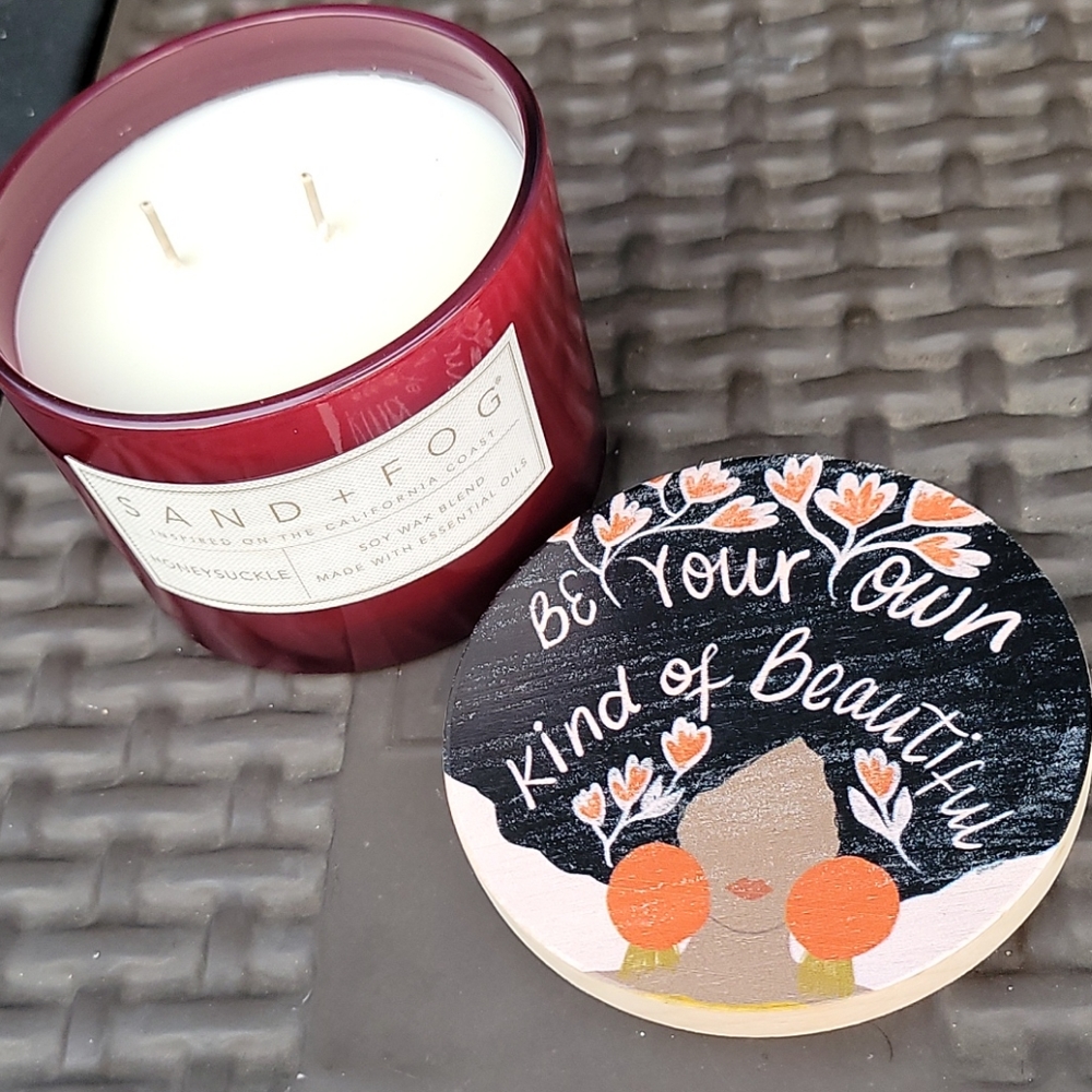 NEW Sand & Fog 'Be Your Own Kind of Beautiful' Honeysuckle Soy Candle